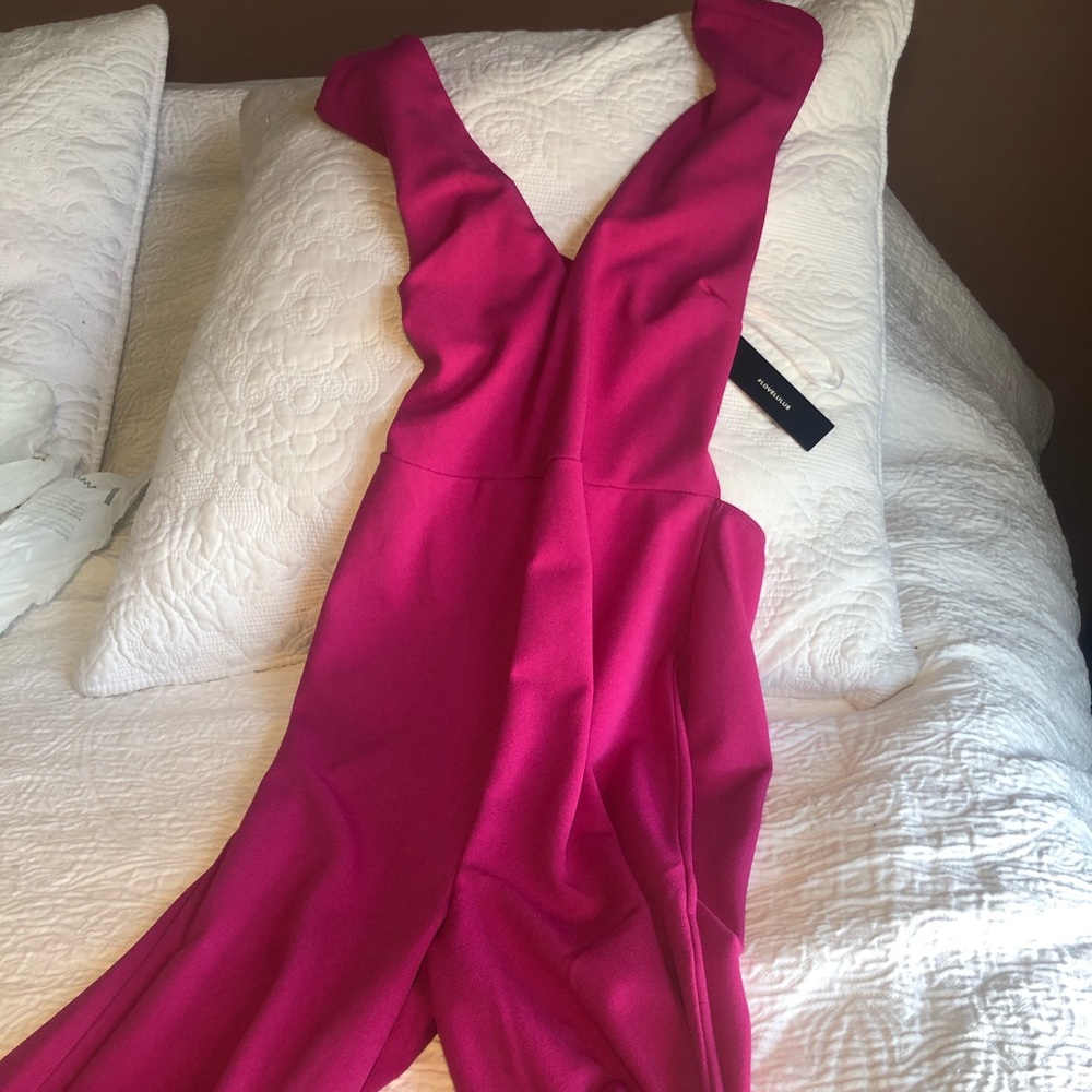 Lulu's Back less, pink jumpsuit